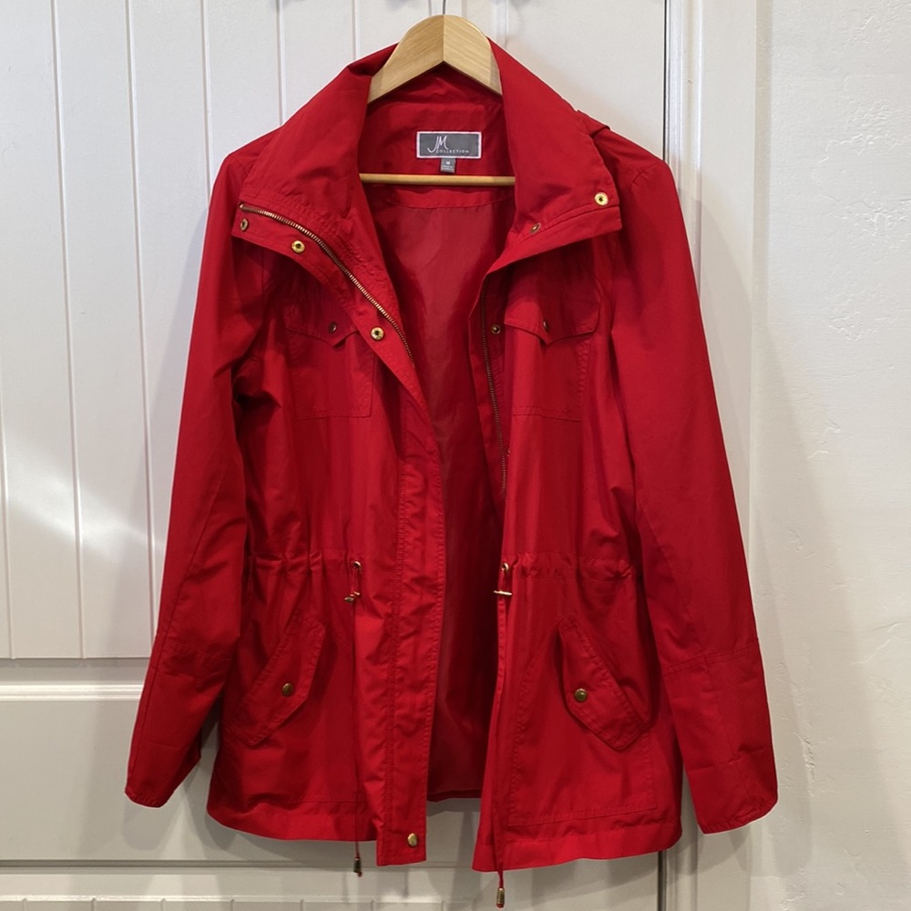 JM Collection Rain Jacket Size M - Picture 2 of 8